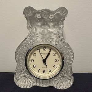 Vintage Waterford Crystal Teddy Bear Desk Clock